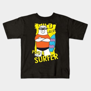 bear surfer cartoon Kids T-Shirt